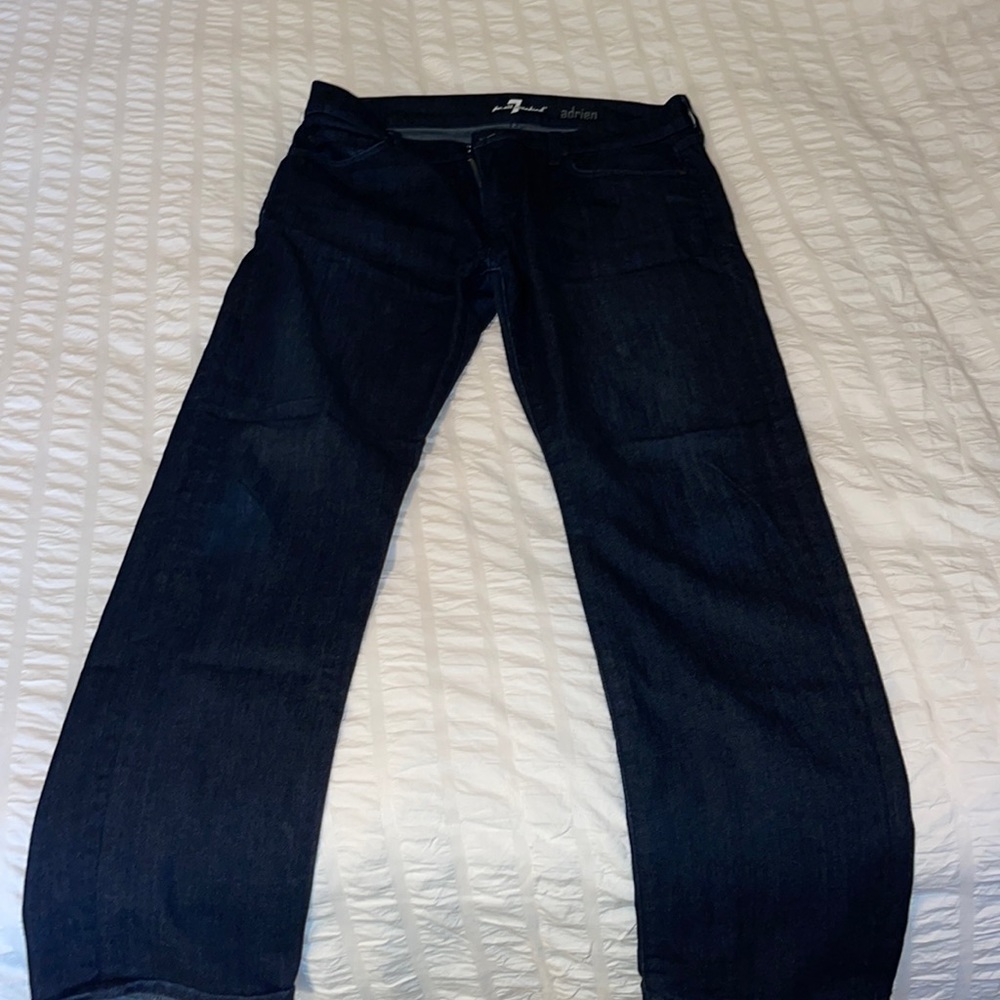 7 For All Mankind Men’s Dark Wash Jean’s  Adrien Style Slim Straight Size 33